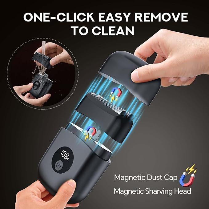 Electric Shavers for Men:Shavers for Men,3 Floating Blades,Extra 1 Shaving Head Gift,Dual Power Flexibility,IPX7 Waterproof,Rechargeable,Portable for Travel Wet/Dry,USB Type C