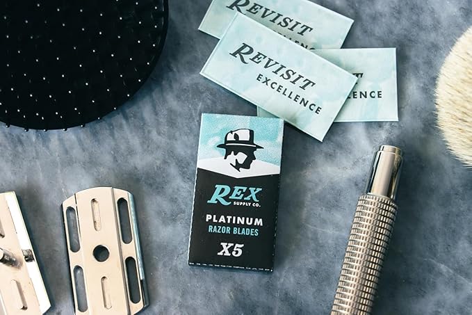 Rex Supply Co., 100 Double Edge Safety Razor Blades, Platinum Coated, Made in the Czech Republic