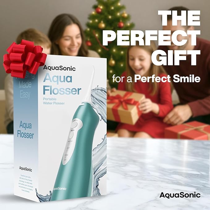 AquaSonic Water Flosser - Cordless Rechargeable Water Flossers for Teeth Cleaning - Waterproof Aqua Flosser, Portable Oral Irrigator for Dental Cleaning with 5 Jet Tips – Braces Home Travel