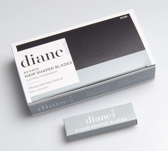 Diane Hair Shaper Razor Blades Made of Polymer Coated Stainless Steel Precise Shaping, Trimming, and Cutting, D22B-60 Count (Pack of 1)