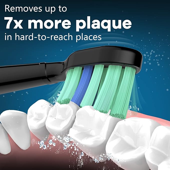 Toptheway Replacement Toothbrush Heads Compatible with Philips Sonicare Protectiveclean Dailyclean Plaque Control Electric Toothbrush 4100 5100 5300 C2 W2 G2 Black, 10 Pack