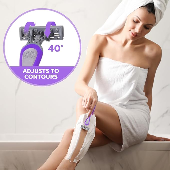 12 Pcs Disposable Razors for Men Bulk 3 Blade Sensitive Skin Shaving Razor Long Blade for Hotel Spa Travel