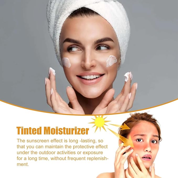Women Men Sunscreen with SPF 50+ PA+++, Anti-Aging Foundation Cream, 1.69 FL OZ Sun Screen