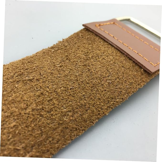 minkissy 2PCS Leather Sharpening Cloth Set Vintage Razor Strop for Straight Razors Scissors Fine Edges Durable Pure Leather Polishing Cloths with Hanging Eyelet for Easy Use