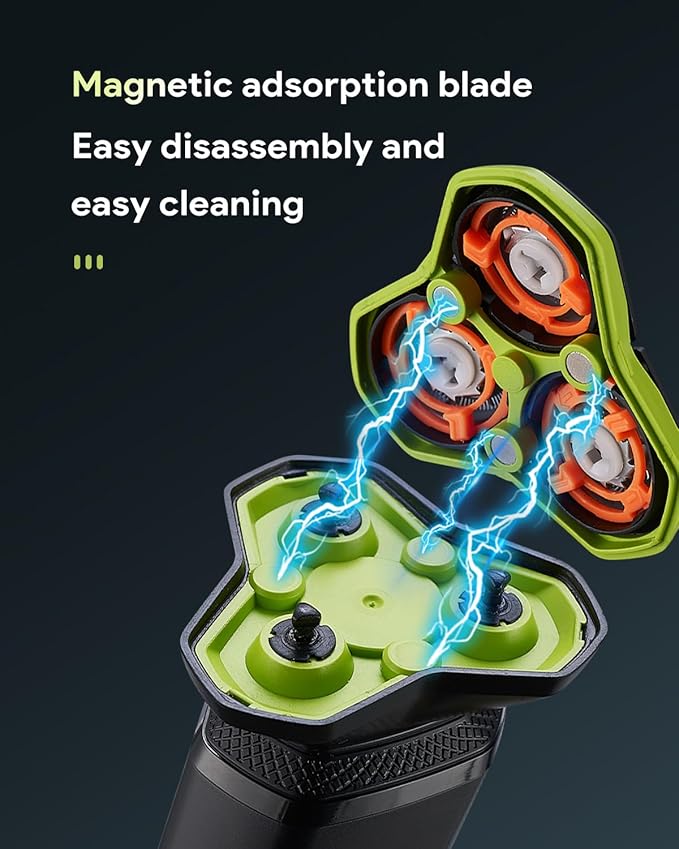 Electric Razor for Men - Electric Shavers for Men with Magnetic Detachable Head, 3D Floating Head, Ideal for Travel, Office, and Business Trips