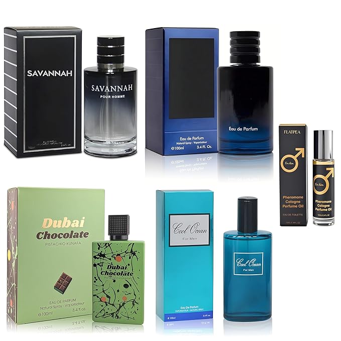 Men's Cologne Gift Set - Variety Pack of 4 Long Lasting Fragrances with 10ml Pheromone Cologne for Men Kit EDP/EDT (Combo Q)