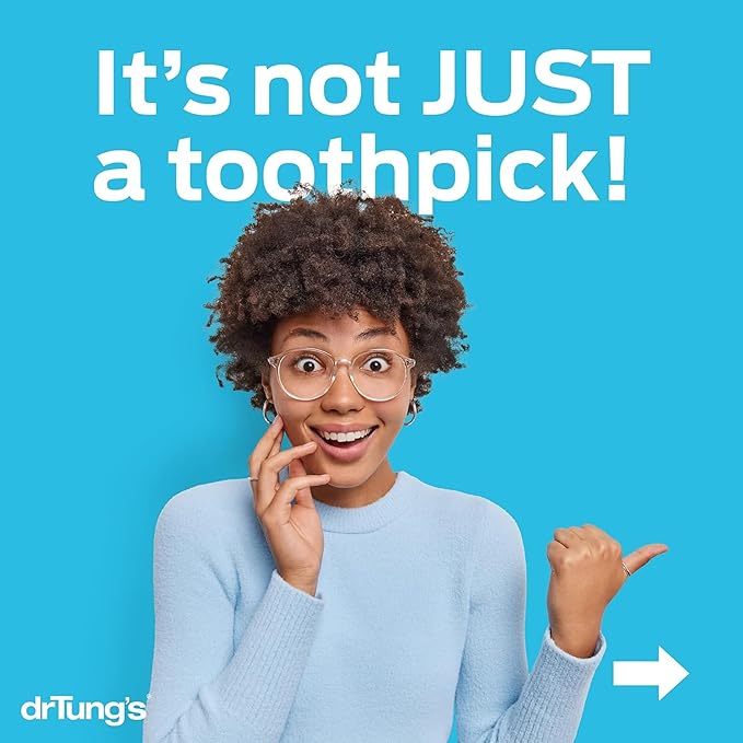 drTung's Dental Sticks for Teeth & Gum Cleaning - Toothpicks for Oral Care, Soft Floss Picks for Teeth, Interdental Plaque & Food Remover Tool, Perio Sticks - Thin, Bulk 100 Count (Pack of 2)