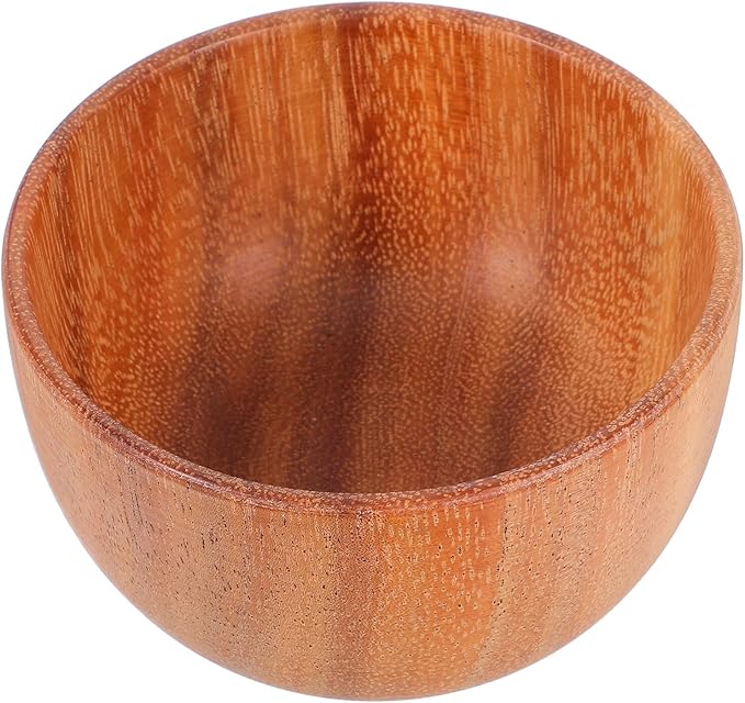 minkissy Wooden Shaving Soap Bowl for Men, Small Wood Shave Bowl with Lather Function, Travel Shaving Soap Dish for Beard Care and Bathroom Use