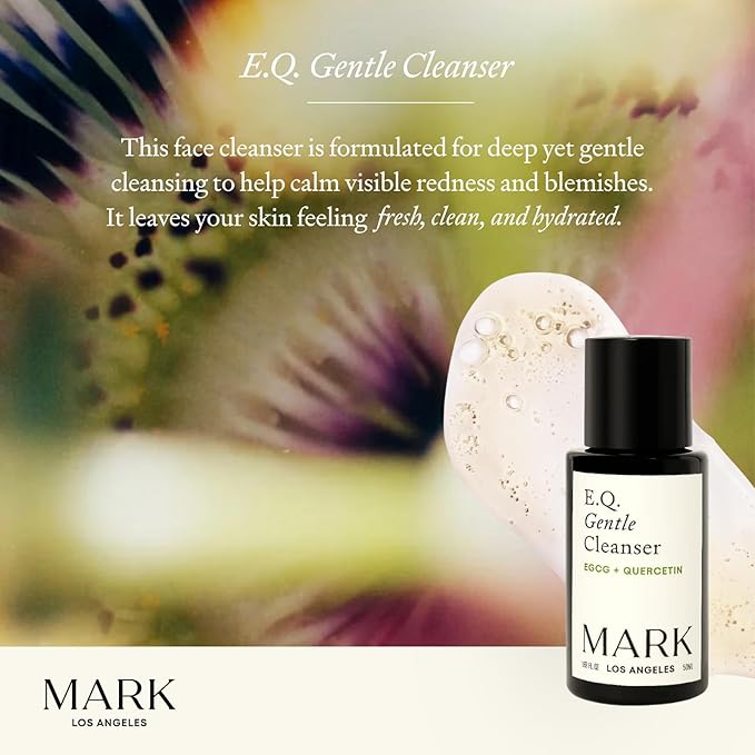 EQ Gentle Cleanser - EGCG + Quercetin - Gentle Face Wash - Cleanse & Purify Skin - For Redness & Blemishes - Lightweight Plant-Based Formula - 1.69 fl oz