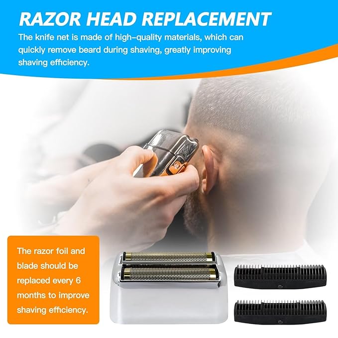 New DEARCOOL Electric Men Shaver Replacement Foil & Cutters Suitable for BaBylis-PRO Metal-FX FXRF2 Foil Shaver