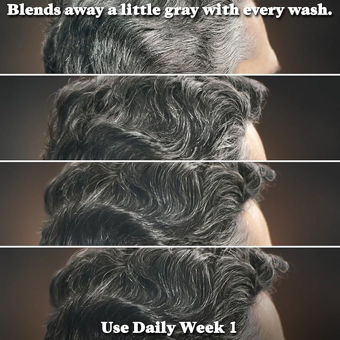 SHAMPOO Just for Men Control GX Grey Reducing for Lighter Shades of Hair, Blonde to Medium Brown, Gradual Hair Color with Keratin, 4 Fl Oz - Pack of 3 (Packaging May Vary)