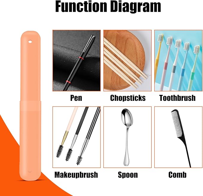 60 Pack Plastic Toothbrush Holders Portable Toothbrush Case Travel Toothbrush Cases Holder Toothbrush Case Holders for Indoor Outdoor Travel Trip Home Camping School (6 Color)