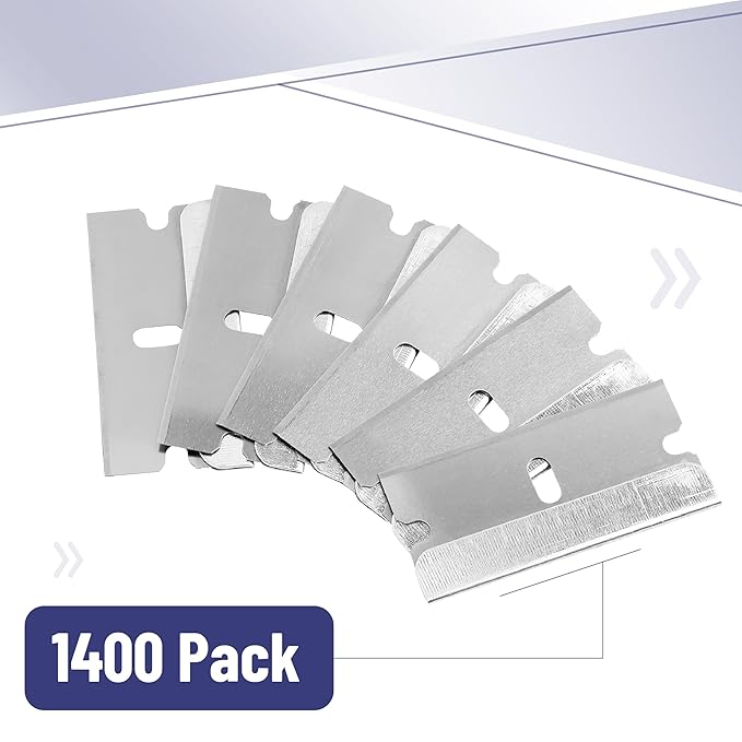Bates- Single Edge Razor Blades, 1400 Pack, Silver, Carbon Steel Razor Blades Single Edge Blades