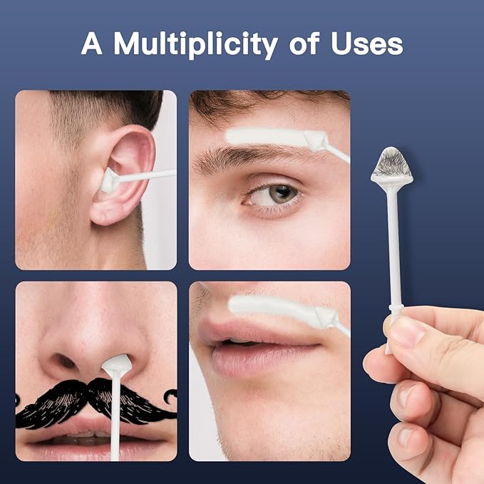 Nose Wax Kit Men, 100g Nose Hair Wax Kit with 40 Applicators (30-40 Uses)，Nose and Ear Hair Removal, 7-Min Charging and Fast Heating, 2 Silicone Liner, Smart Constant Temperature, Multi-Accessories