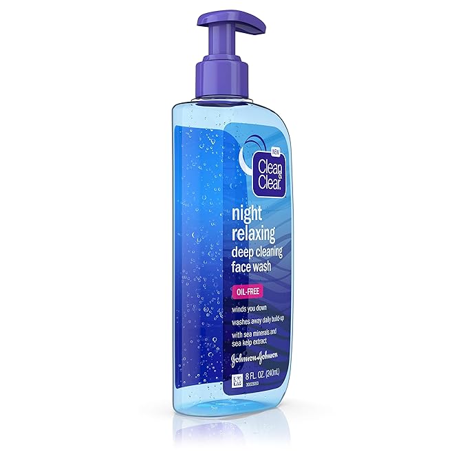 Clean & Clear Night Relaxing Deep Cleaning Face Wash, 8 Fluid Ounce (Packaging May Vary) (Pack of 2)