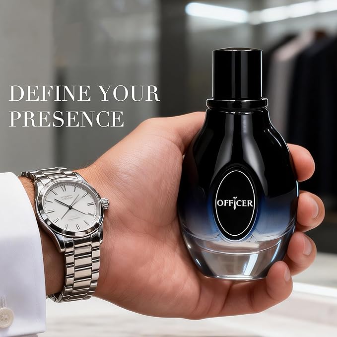 Men’s Eau de Parfum, Woody Fresh Cologne for Men, Long Lasting Modern Masculine Scent, 3.4 Fl Oz (100ml) Officer 100ml