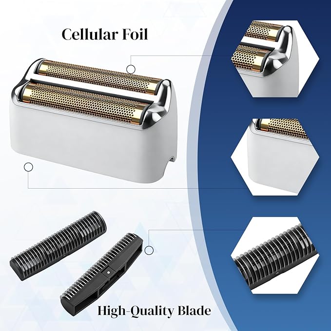 3 Pack Shaver Replacement Foil and Cutters Compatible with BaBylissPRO Double FXFS2 Metal Shaver foil Replacement (3 Pack silver)