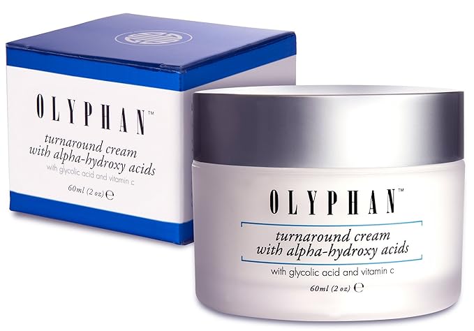 OLYPHAN Alpha Hydroxy Acid Cream for Face Best Glycolic Acid Exfoliating Face Moisturizer Anti-Aging Cream with AHA for Acne Prone Skin; Day - Night Natural Exfoliator for Women or Men