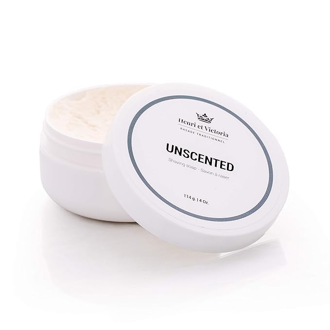 Henri et Victoria Shaving Soap For Men | Smooth Shave, Lathers Up Nicely, Long-Lasting Scent | Canadian Made by Skilled Artisan 114 g (4 oz) (Unscented)
