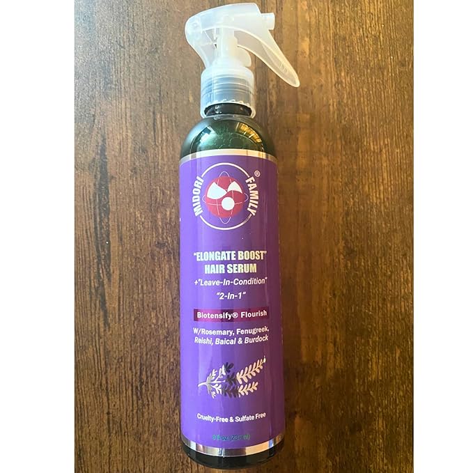 Midori Family Elongate Boost Concentrate Hair Serum - 8oz: To encourage hair thickness and length for Thinning Hair, Hair Loss remedy for Men & Women to stimulate Hair Follicle