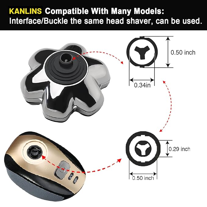 7 Blade Replacement Shavers Head, Magnetic Washable Shaver Blade Floating Heads Replacement for Head Shaver, Wet & Dry Compatible for Rotary Shavers