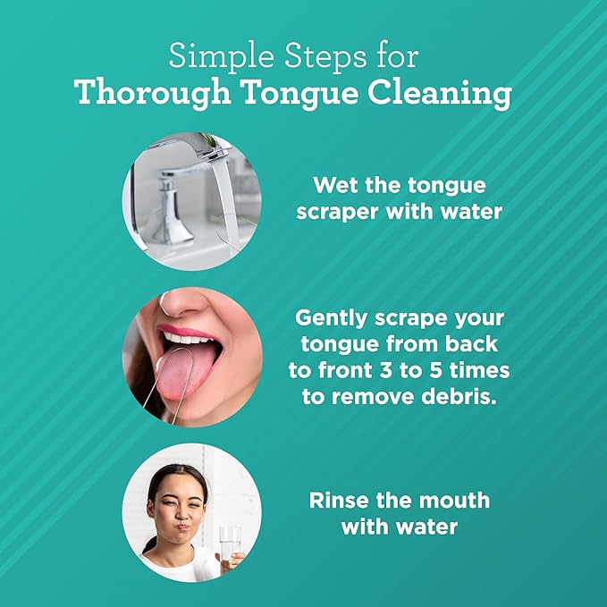 GuruNanda Tongue Scraper for Adults (6 Pack) with Travel Case, 420 Medical-Grade 100% Stainless Steel Tongue Cleaner, Aids in Fresh Breath & Oral Care