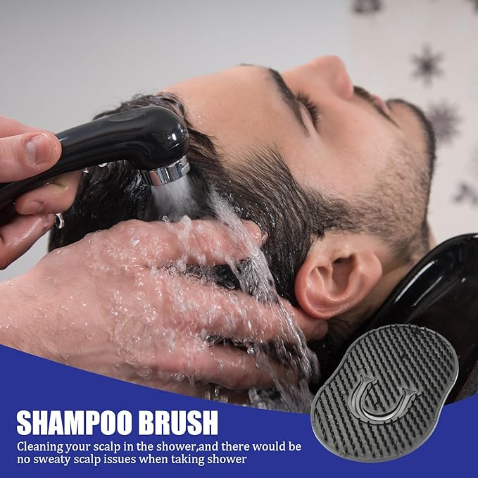 9 PCS Palm Combs for Men, Soft Portable Pocket Comb, Hand Comb, Scalp Massager Brush Combs, Beard Brush, for Men Women Home, Travel (Black)