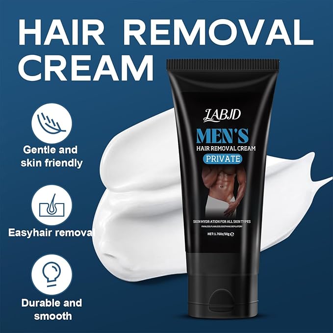 2 Pcs Hair Removal Cream for Men, Intimate Hair Removal Cream for Men Painless Depilatory for Unwanted Male Hair In Private Area, Suitable for All Skin Types