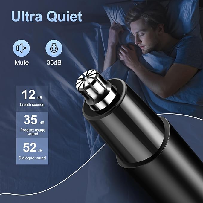 Professional Nose Hair Trimmer, LED Display, USB Rechargeable, Waterproof Double-Edge Blade for Men, Women, IPX7 Rated (Flat)