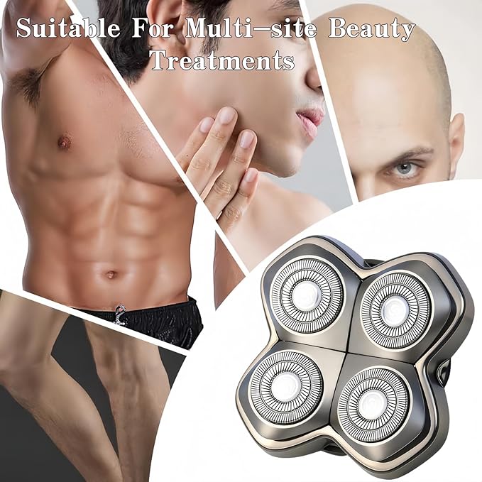 3 Pack Shaver Pro 4 Replacement Heads Compatible with Skulls Pitbulls Series,Gold PRO/Silver PRO/Platinum PRO/Butterfly Kiss PRO Head Shavers,Electric Shaver & Head Shaver Replacement Blade