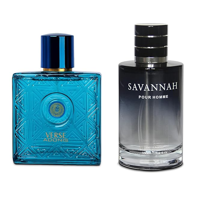 Verse Adonis&Savannah Combo Men Cologne 3.4 Fl. Oz Men's Perfume Refreshing Combination of Woody Floral & Fruity Scents Eau De Parfum for Men Lasts All Day Best Gift for Any Occasion