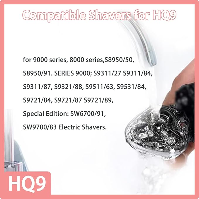 HQ9 Replacement Blades Compatible With Philips Norelco HQ9 Replacement Heads,for Philips Speed XL 8240XL 8140XL 8170XL 8150XL 8160XL Series,8200 Series,9100 Series,and PT/AT900 Electric Shavers Heads