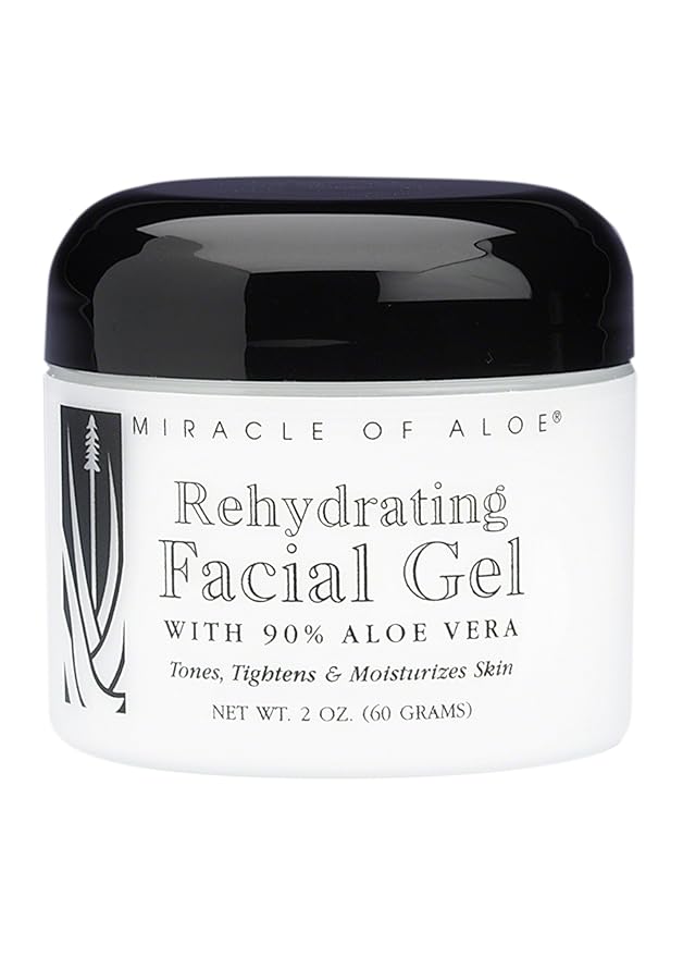 Aloe Vera Rehydrating Facial Gel for Dry Skin – Natural Face Moisturizer with 90% Aloe, Soothing Daily Gel for Men & Women – Lightweight Travel Skincare, Oil-Free Hydrating Formula – 2 oz