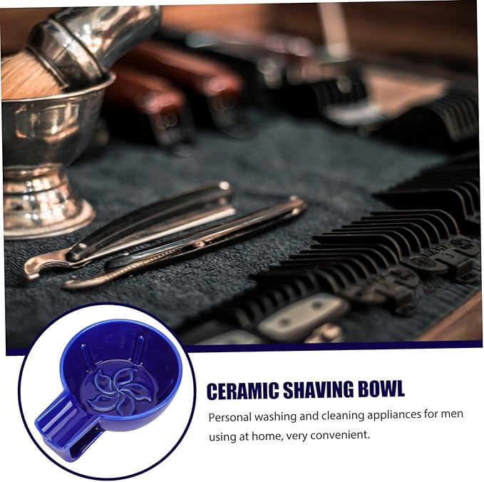 VALICLUD 1Pc Ceramic Shaving Bowl with Elegant Design Capacity for Easy Creation Men Shaving Supply for Home Use Comfortable Grip for Effortless Lathering