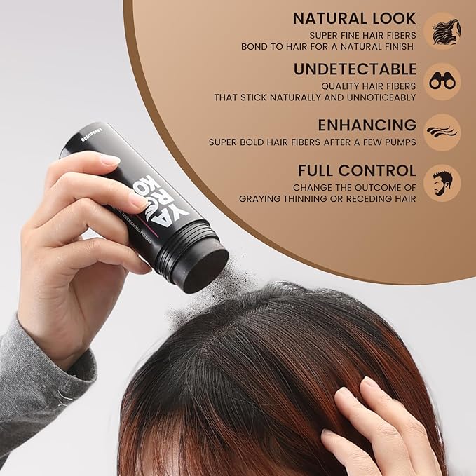Hair Fibers for Thinning Hair or Fill In Fine, Hair Building Fibers (28g) for Women & Men, Hair Powder for Instantly Thicker, Fuller Looking - BLONDE