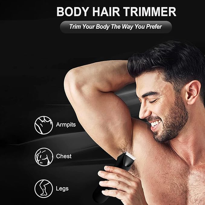 Body Trimmer for Men - Shavers Digital Display Low Noise Groomer, Intimate Pubic Balls Back Armpit Chest Arm Razor, Electric Personal Hygiene Tool | Waterproof Cordless Rechargeable Grooming Kit