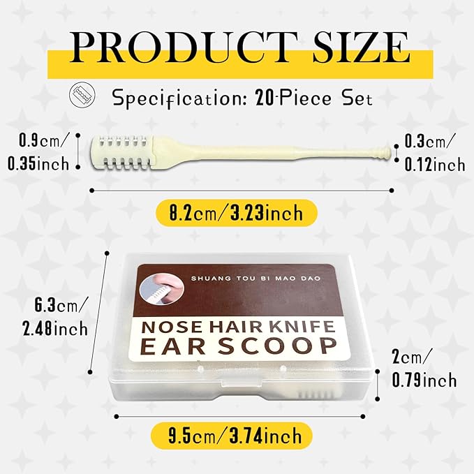 2026 New 20 Pcs 2-in-1 Nasal Hair Cutter,Double Sided Nose Trimmer.Portable 360° Rotating Manual Nasal Hair Cutter for Men and Women, Manual Hair Remover for Home Travel Essentials