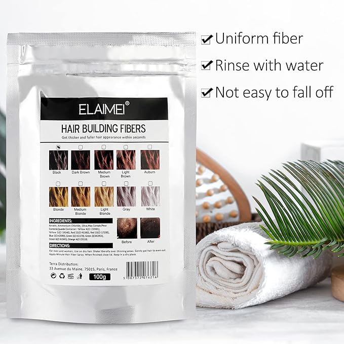 Hair Fibers Spray Refill Powder 100 Grams,Dark Brown,Thinning Fine Hair Loss Concealer,Undetected & Unscented,Refill Exsiting Shaker Bottle