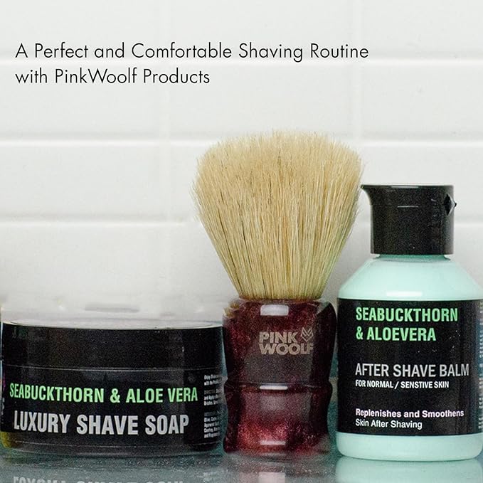 Boar Bristle Shaving Brush for Men – 28mm Knot Premium Wet Shave Brush with Maroon Handle, Create Thick Foamy Lather, Gentle on Skin, Perfect for Regular Use
