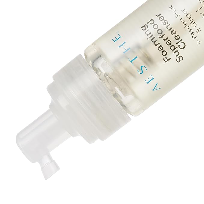 Aesthe Foaming Superfood Face Cleanser - Passionfruit & Ginger - Gentle Cleaning Formula for All Skin Types - Oily, Combination, Dry, Normal, Sensitive - Remove Makeup, Cleanse, Hydrate - 7 fl oz