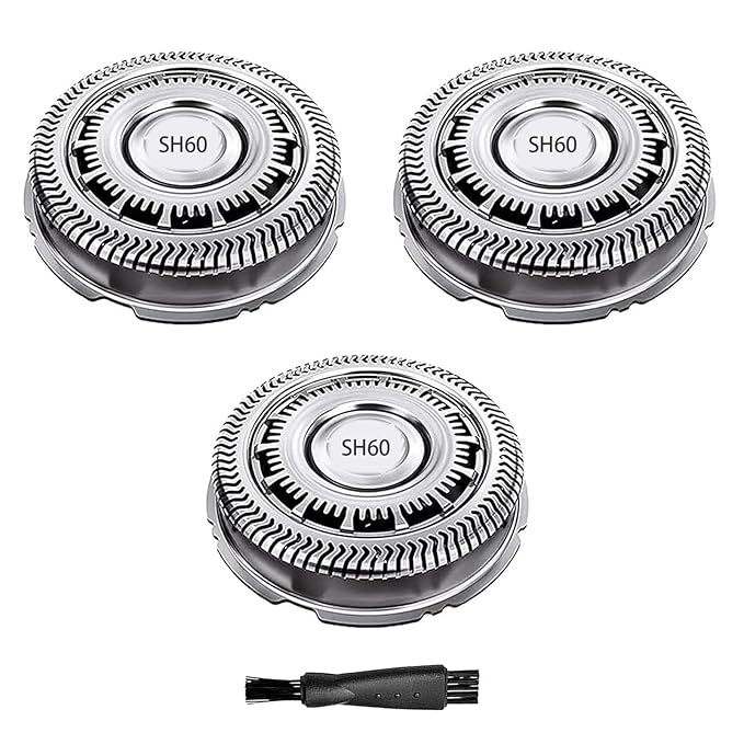 SH60 Replacement Blades Compatible with Philips Norelco Series 6000, SH60 Replacement Shaver Heads Compatible with Philips Razors S6880/81 S6850/85 S6810/82 Etc Modesl (3 pack)