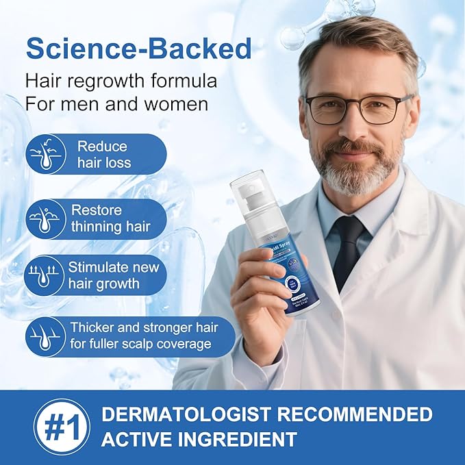 5% Minoxidil for Men and Women, Regrowth Serum, Extra Strength Spray for Hair Loss, Minoxidil 5 Percent, Thicker Healthier Hair, Beard Growth Kit, Topical Treatment, 60ml x 7 Bottles（Extra Strength）
