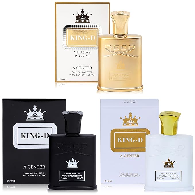 3Pack Men Colognes Gift Set King D Series Eau De Parfume Spray with Woody Floral & Fruity Scent Perfume Gift Set Day to Night Luxury Long Lasting Fragrances