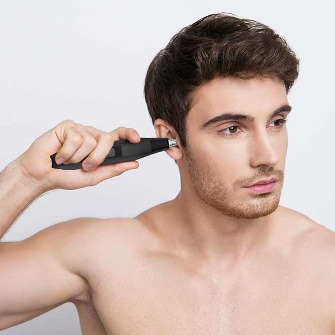 Soonsell Electric Nose Ear Hair Trimmer for Men,Painless Nose Trimmer for Men,Powerful 8000RPM Motor,Easy to Clean,Wet/Dry Use
