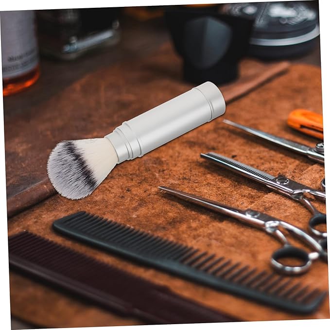 Mens Shaving Brush Portable Travel Beard Brush Lightweight Nylon Fiber Shave for Facial Hair Styling and Cleansing 6.29X1.77X1.77In
