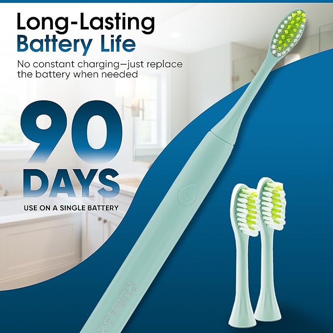 Electric Toothbrush - Waterproof Ultrasonic Toothbrush with 37500 VPM High-Frequency Vibrations, Soft Dupont Bristles & 2-Min Timer - Deep Cleaning for Teeth and Gums (White)