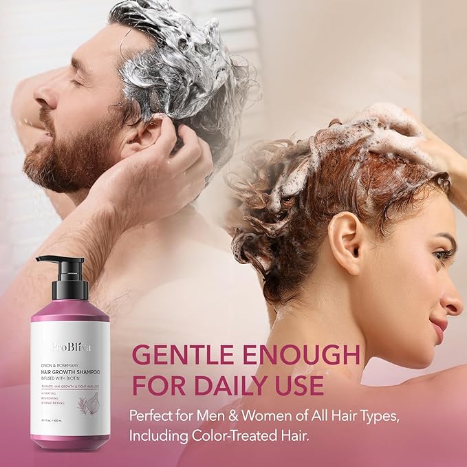 Onion & Rosemary Hair Growth Shampoo: Biotin Infused Shampoo for Hair Loss and Thinning Hair - Promotes Healthier, Thicker and Stronger Hair for Women and Men (16.9 Fl Oz (Pack of 1)) | Shampoo, for Hair Loss, and Thinning Hair, Promotes Healthier, Thi...