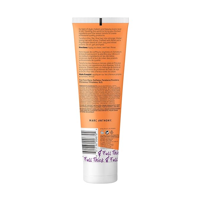 Marc Anthony Instantly Thick Biotin Conditioner, 8.45 oz - Volumizing & Moisturizing Hair Product for Thin, Flat or Dry Hair - Paraben-free, Sulfate-free, Phthalate-free (Pack of 2)