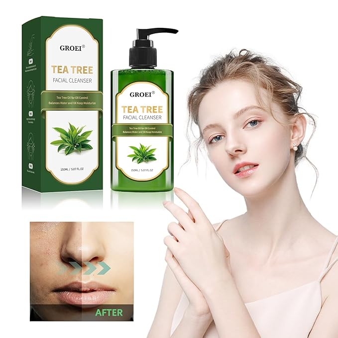 Tea Tree Facial Cleanser 150ml – Oil Control Face Wash with Vitamin – Refreshing Gel Cleanser for Combination & Oily Skin (1PC)