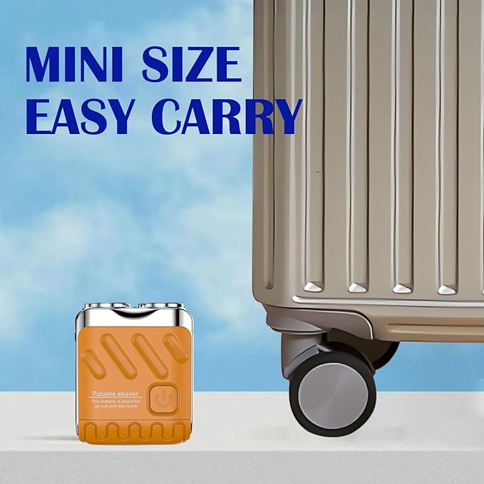 Skyworl Mini Shaver, Beard Shavers Portable Suitcase Design, Mini Portable Electric Shaver for Men Waterproof, Fast Charging Long Battery Life Double-Ring Magnetic Cutter (Blue)